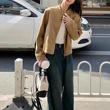 Amazon.com: Buzoh Brown Suede Jacket Women - Faux Casual